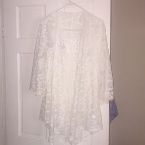 White cardigan